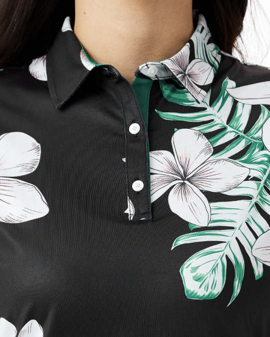 Custom High Quality Digital Print Lady Golf Clothes Quick Drying Slim-fit Plus Size Womens Polo Shirt