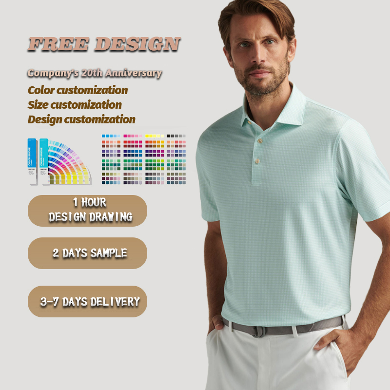 Custom Logos Casual Loose Fit Regular Anti-shrink Print Vintage Knitted Hiking Golf Polo Shirt