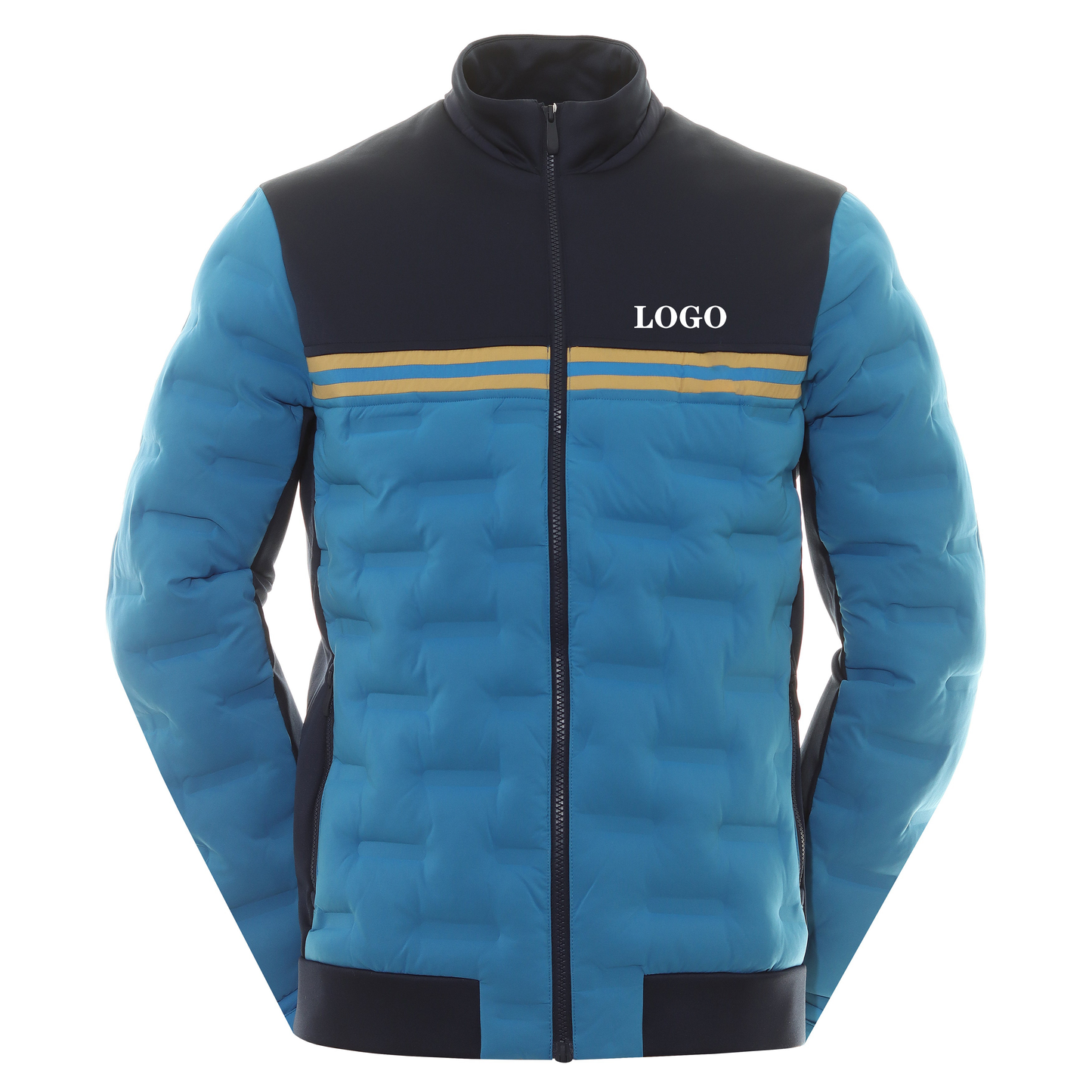 Custom Down Golf Shell Hunting Winter Thick Polyester Reflective Soft Fleece Winter Thick Down Sports Packable Waterproof Jacket