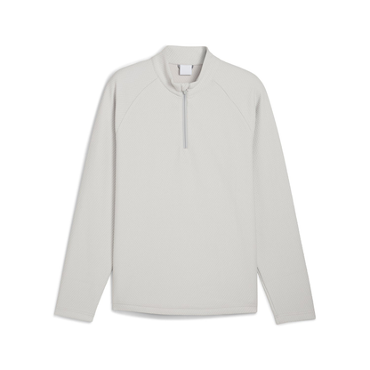 Customized men's luxurious sports slim-fit long-sleeved personalized 1/4 zip gray pullover sports jacket, men's golf sports shirt