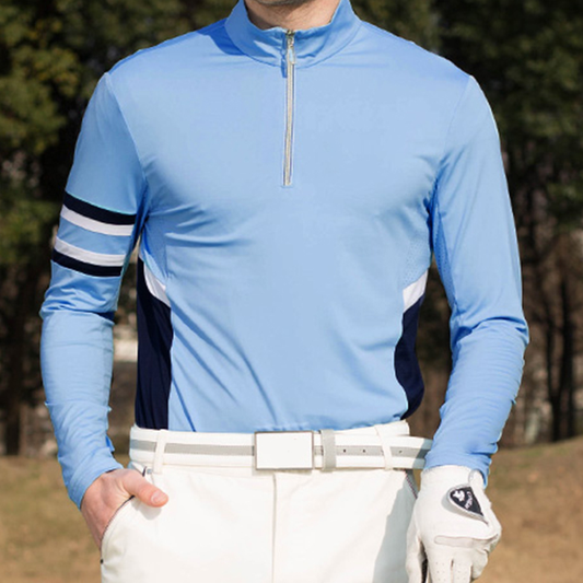 Custom Design Knitted Cotton Polyester Cashmere Plain Zip Neck Plus Size Oversized Mens Golf Sweatshirt