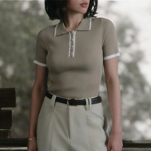 Custom Breathable Quick Dry Slim Fit Knit Women Polo Shirts Embroidered Logo High Quality Girls T-shirts