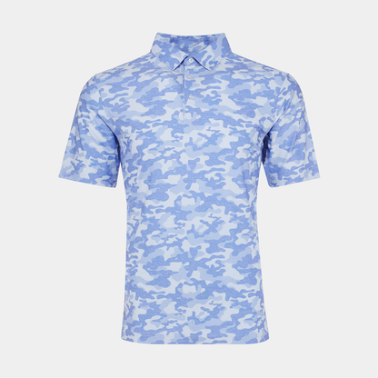 OEM Custom logo 92% Polyester 8% Spandex Quick Drying Full Print Performance Camo Polo Shirts for Men
