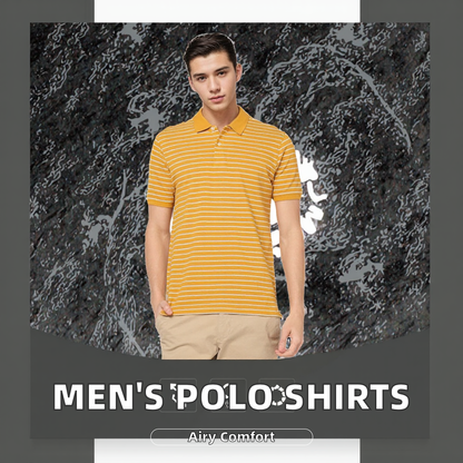Good Quality Custom Men's Striped Polo Shirts 100% Cotton Breathable Fabric Top Design Short Sleeve Solid Pattern