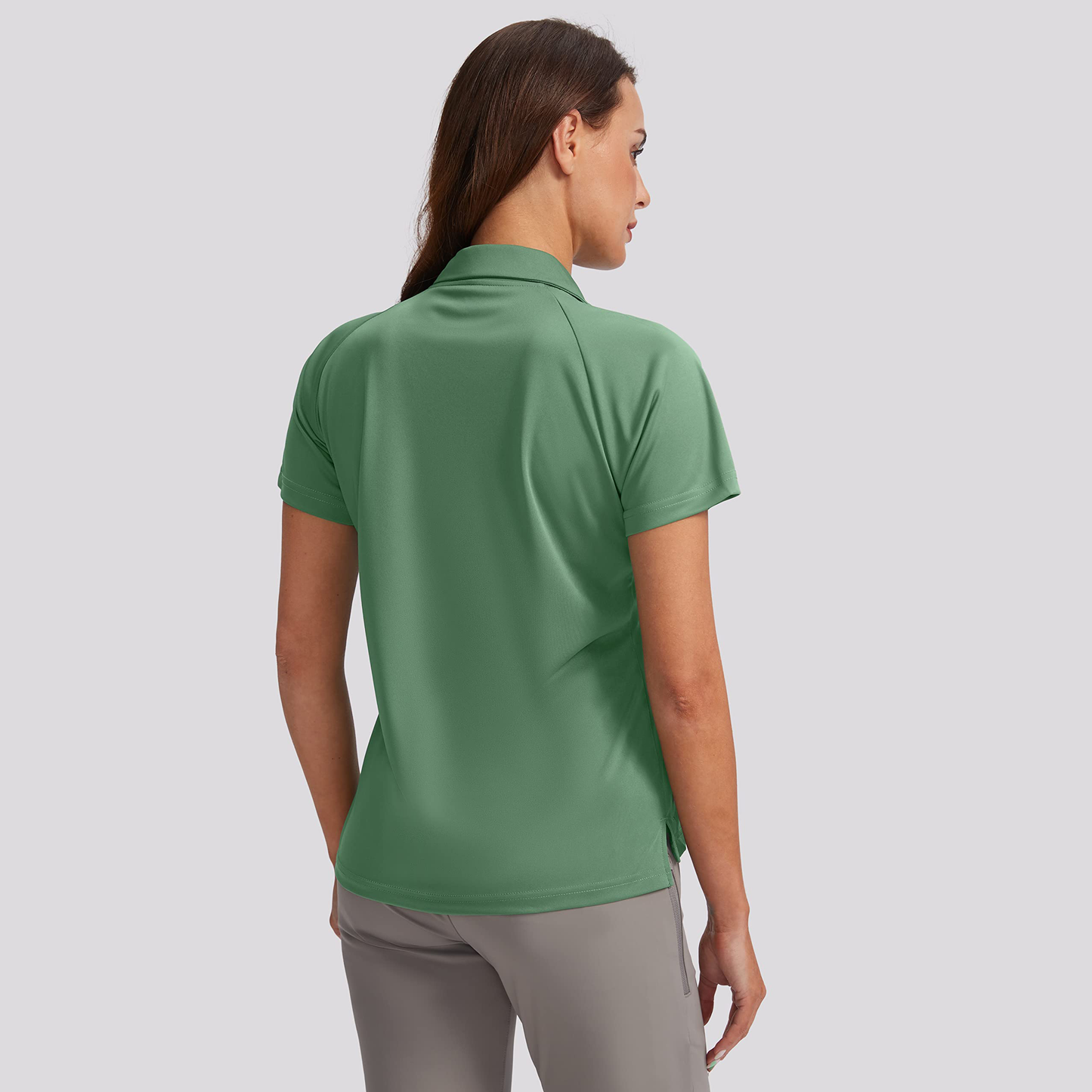 Customized logo quick-drying V-neck short-sleeved tennis tops, UPF 50+ collared golf plus-size women's polo shirts