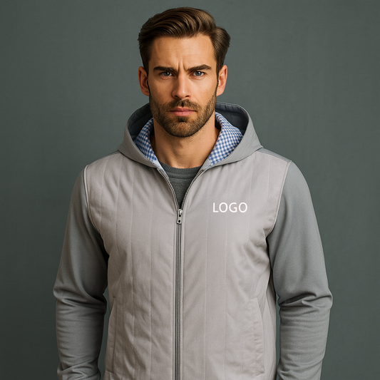 Custom Logo 2022 New Men Full Zip Hybrid Windproof Sport Training Golf Hoodie Jacket