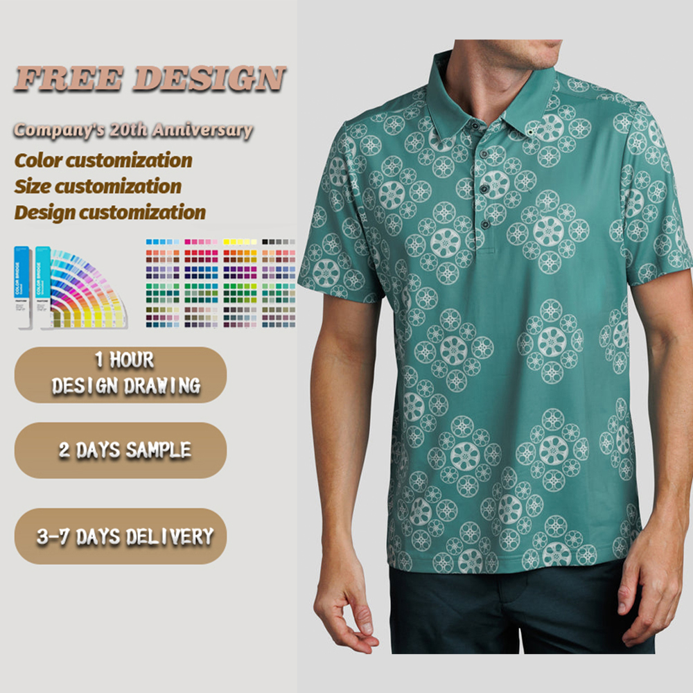 Custom logo 94% Polyester 6 % Spandex Luxury Pique Polo Shirts Four Way Stretch Golf Clothing