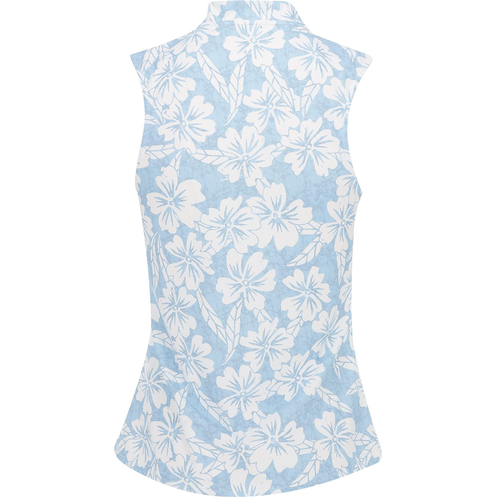 Custom sublimated women's quick-drying sleeveless golf quarter-zip sun-protective sports pullover