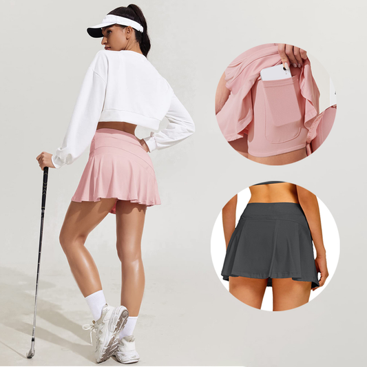 Custom-made high-quality sportswear with logo, which is quick-drying, breathable and suitable for running, fitness as well as women's high-waisted golf skirts
