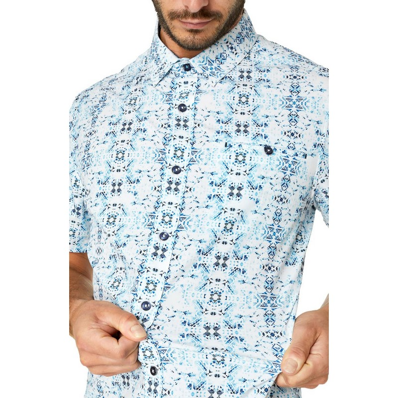 Supplier Custom logo Holiday Shirt Short Cuff Links High Quality Men's Rayon Hawaiian Shirt
