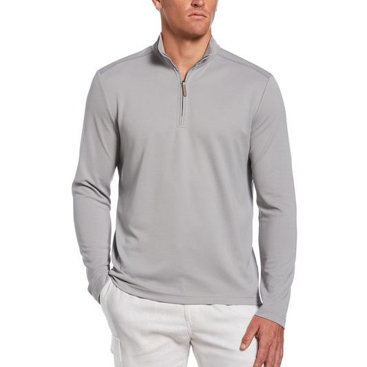 Custom logo Men's Solid Color Long Sleeve Golf Microbomb Quick Drying 1/4 Zip Pullover Golf Shirt