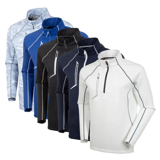 Bulk Custom High Quality Men's Long Sleeve Vintage Athletic 1/4 Zip Pullover Golf Sweatshirt Custom Logo Stand Collar Print for Autumn with Logo Embroidery - Manufacturer Qiandao