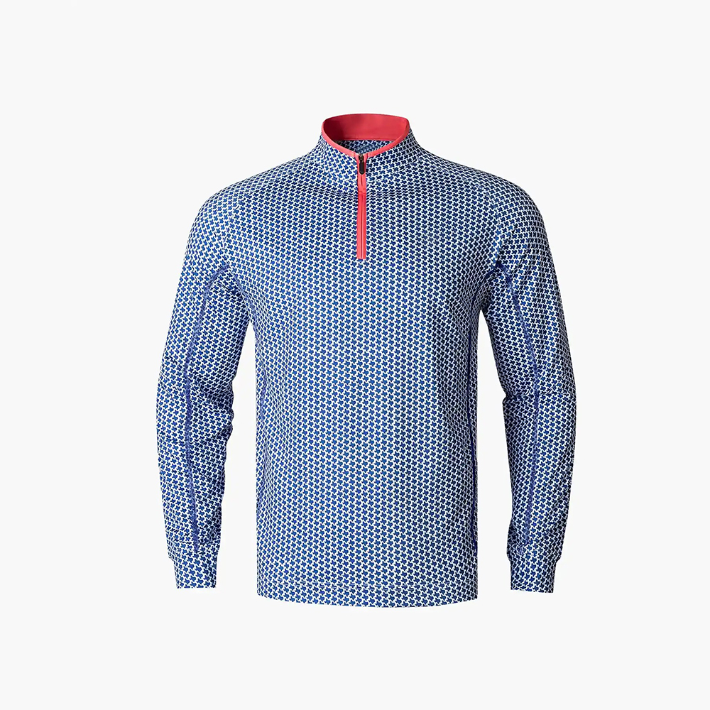 Custom High Quality Long Sleeve Sublimation Performance 1/4 Zip Running Jogging Workout Golf Quarter Zip Pullover Sweatshirts