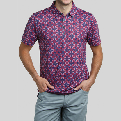 OEM Embroidered 94% Polyester 6 % Spandex Golf Check Polo Shirt Custom logo Luxury Designer Clothing for Men