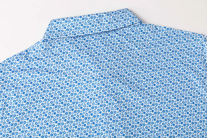 Antimicrobial Quick Dry Polo Shirt with Small Star Pattern in Slim Fit