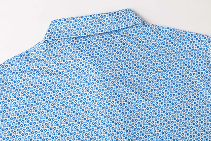 Antimicrobial Quick Dry Polo Shirt with Small Star Pattern in Slim Fit