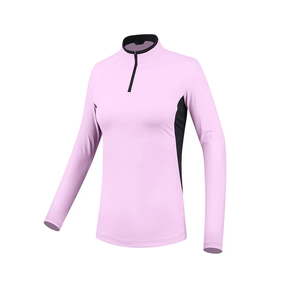 High Quality Custom Women's Long Sleeve Golf Jumper Quick-Drying 1/4 Zip Half Chest Top Soft Pullover Color Combination Jersey