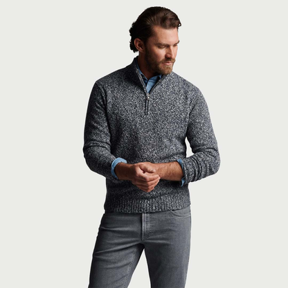 Custom Designer Knitted Polyester Cotton Quarter Fleece 1/4 Zip Plus Size Oversize Sweater for Men