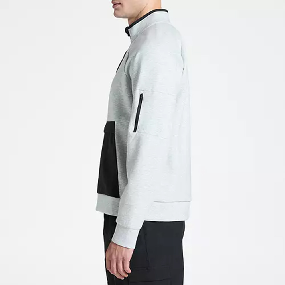 Men's Custom Logo Golf Half Zip Pullover Long Sleeve Sweatshirt Performance Heather Embroidered Mock Neck Cotton Polyester