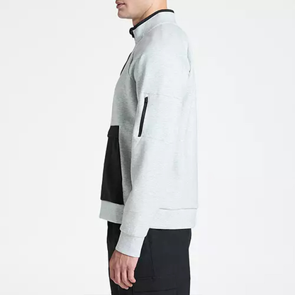Men's Custom Logo Golf Half Zip Pullover Long Sleeve Sweatshirt Performance Heather Embroidered Mock Neck Cotton Polyester