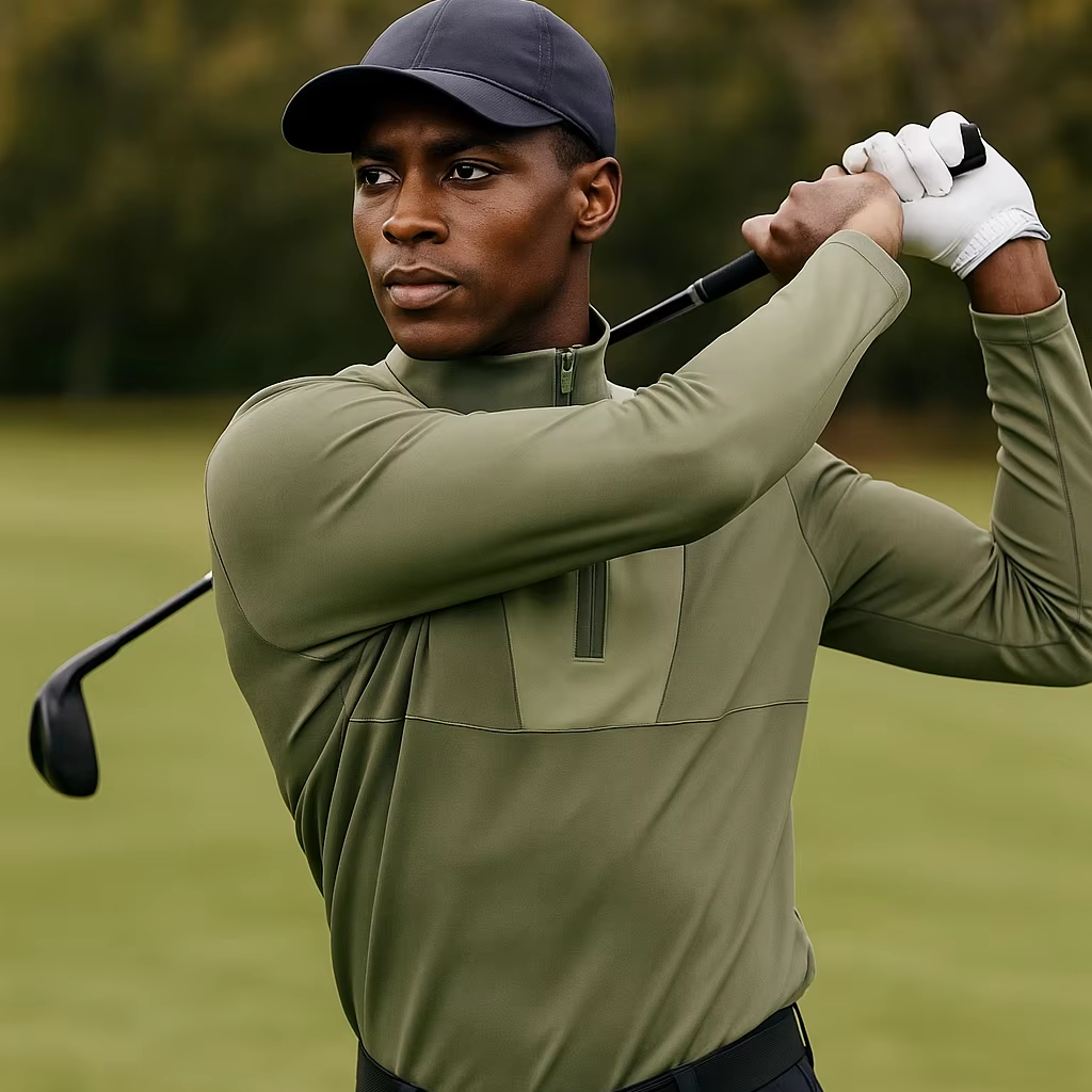 OEM Custom High Quality Men's Long Sleeve Solid Sweatshirt Half Zip Man Golf Sport Pullover