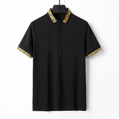 Custom Logo Short Sleeve Casual Patchwork Print Summer Fashion Slim Fit Golf Polo Shirt
