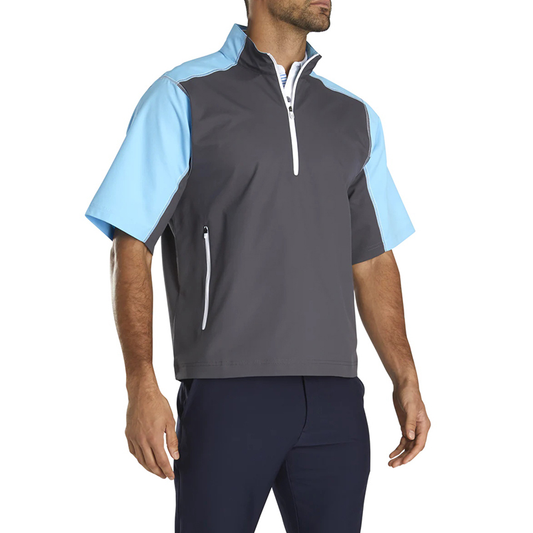 Custom OEM Men Clothing Polo Casual Plus Size Sweatshirt Splicing With Zipper Short Sleeves Men Golf Pullover