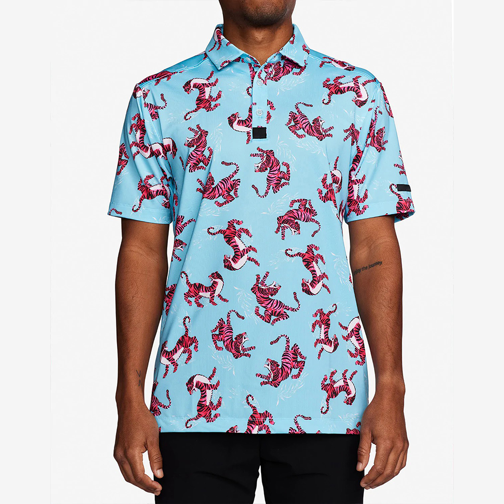 Men's Casual Large Size Short Sleeve Golf for Polo Shirt Custom Logo Performance Moisture Wicking Printed Cotton Knit Casual