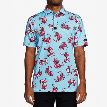 Men's Casual Large Size Short Sleeve Golf for Polo Shirt Custom Logo Performance Moisture Wicking Printed Cotton Knit Casual