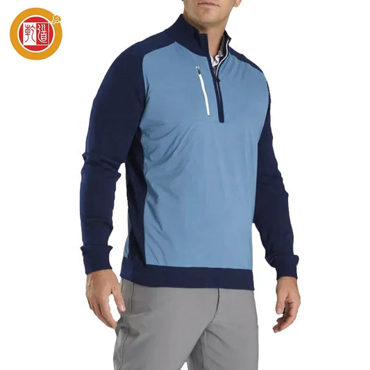 Bulk Custom Custom logo High Quality Quarter Zip Pullover Golf Mens Activewear 1/4 Zip Sweatshirt with Logo Embroidery - Manufacturer Qiandao