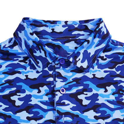 OEM Custom Printed Logo Men's Short Sleeve Polyester Spandex High Quality Sustainable 4-Way Stretch Knitted Golf Polo Shirts