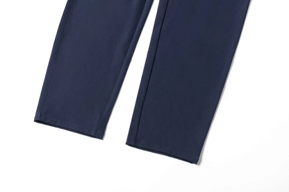 Men's Dark Blue Straight-Leg Trousers
