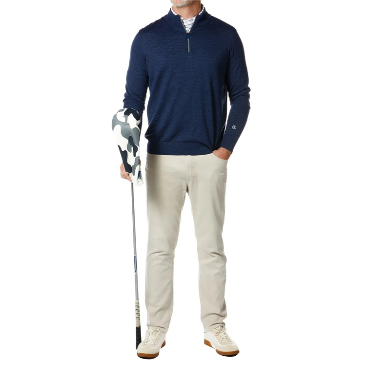 Custom Logo Performance Fabric Men Plain Solid Color Sherpa Fleece Quarter Zip Pullover Golf Sweatshirts