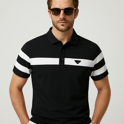 Custom Logo Embroidered Breathable Quick Dry Slim Fit Moisture Wicking Knit Polo Shirt for Men