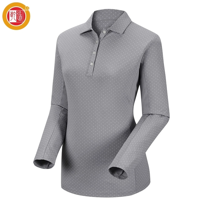 Custom Logo 88% Polyester 12% Spandex Breathable Lightweight Moisture Wicking High Quality Women Long Polo Golf Shirts