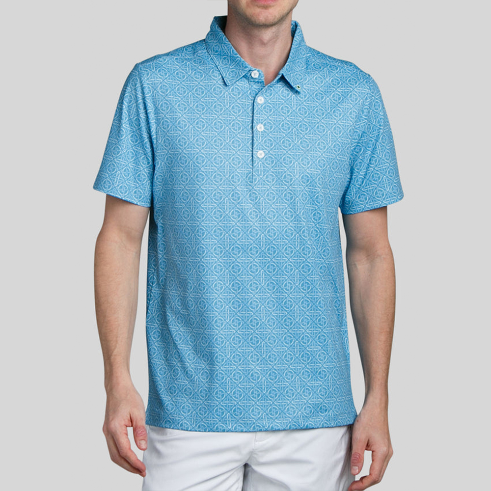 OEM Custom Logo Golf Clothing Luxury Famous Check Embroidered for Polo Shirt 94% Polyester 6% Spandex Printed Knitted Fabric
