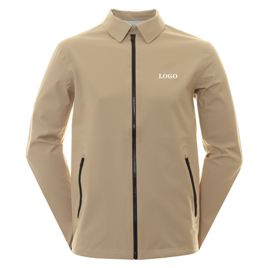 Custom logo High Quality Sport Nylon Hard Shell Plus Size Men s Clothing Khaki Golf Wear Windbreaker Polo Jacket Men