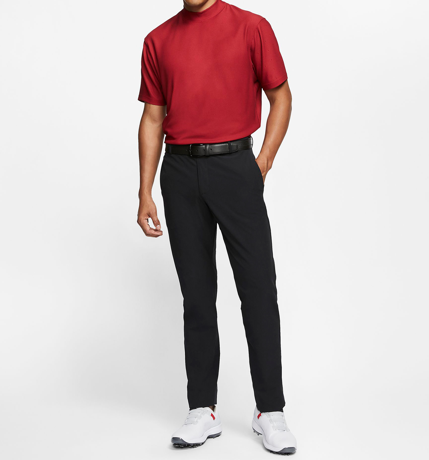Hot Sale Quick Dry Fabric Men Golf Top Mock Neck Short Sleeve T Shirt