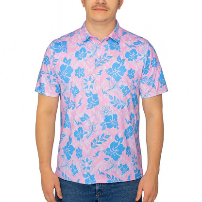 Custom logo Spandex Polyester Moisture Wicking 4 Way Stretch Elastic Full All Over Print Sublimation Dry Fit Golf Polo Shirts
