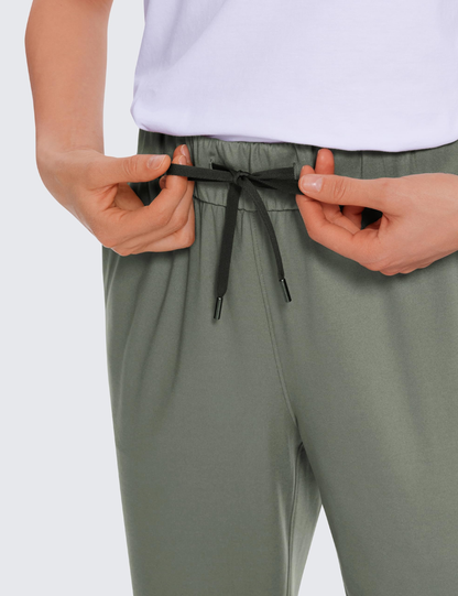 Customized elastic women's jogging pants with pockets, sporty pants that are lightweight, breathable and long, featuring a drawstring