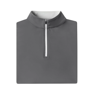 Men's Grey - toned Half - Chest Zipper Stand - Collar Casual Sweatshirt
