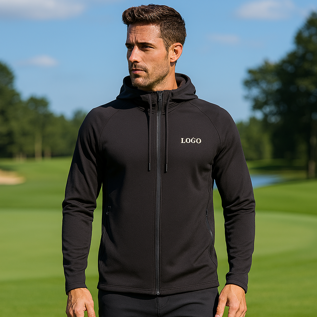 Designer logo Golf Clothing High Quality Lightweight Plus Size Sport Windbreaker Custom Varsity Hoodie for Men