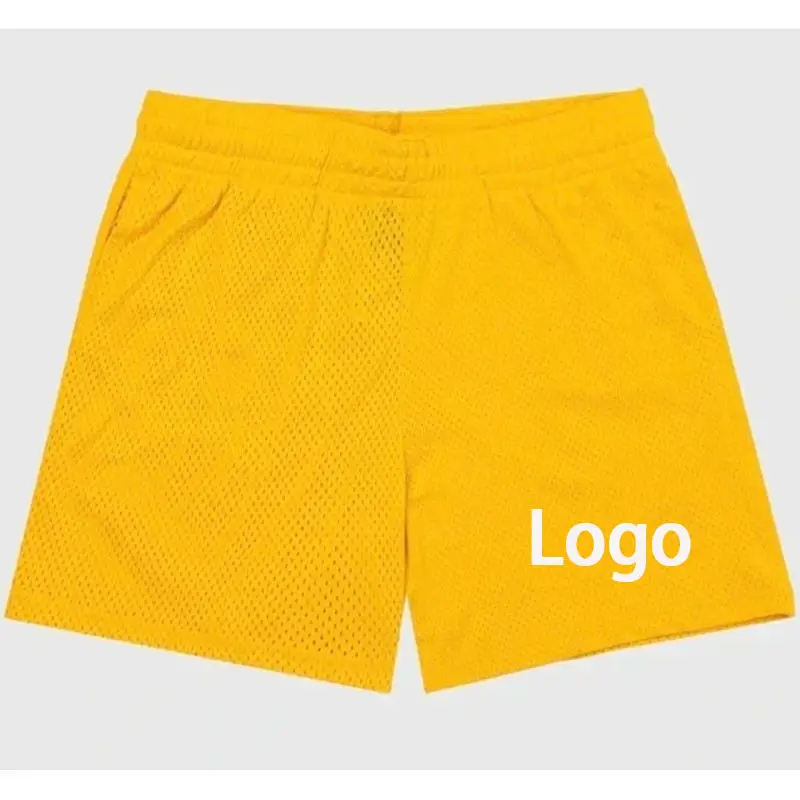 Custom-made logo men's fitness shorts, blank sports jogging, swimming and beach men's mesh shorts for summer