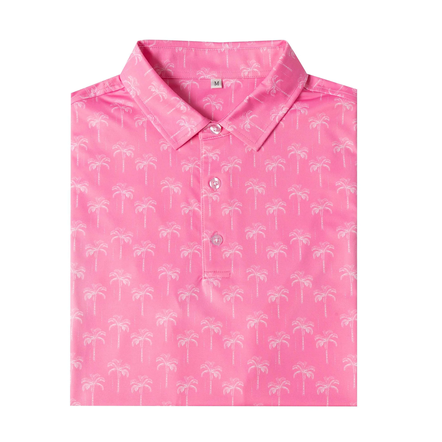 Pink Coconut Tree Polo Shirt - Antimicrobial Quick Dry Slim Fit for Men