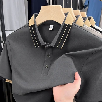 Custom Logo 100% Polyester Seamless Polo Shirts Breathable Anti-Wrinkle Embroidered with Button Decoration Solid Print Patterns