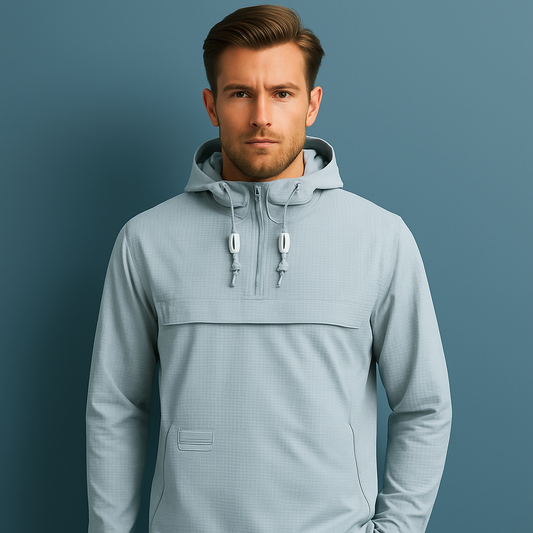 OEM Custom Logo High Quality Long Sleeve Breathable Sportswear Sport Half Zip Neck Pullover Windproof Hoodie for Men