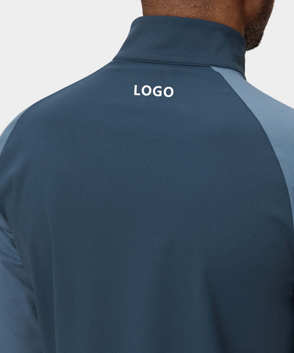 Custom Logo Print Plain Dyed Solid Luxury Colorblock Golf Long Sleeve 1/4 Quarter Zip Collar Hoodie Pullover Sweatshirts for Men