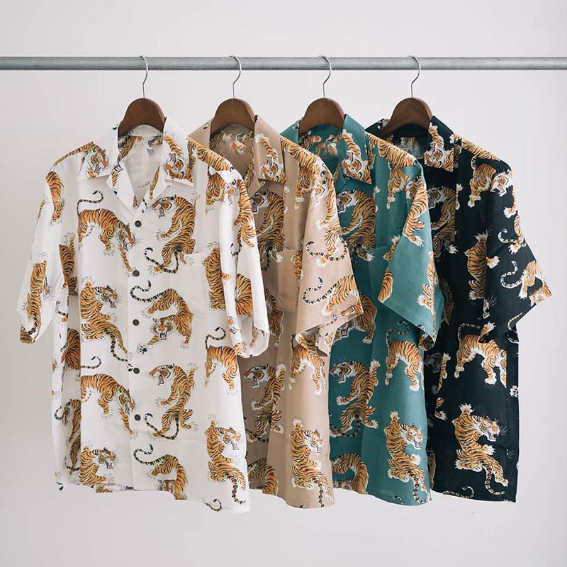 Custom Summer Vintage Casual Hawaiian Beach Shirt Chinese Linen Quick Dry Slim Fit Sublimation Printed Anti-Wrinkle Breathable