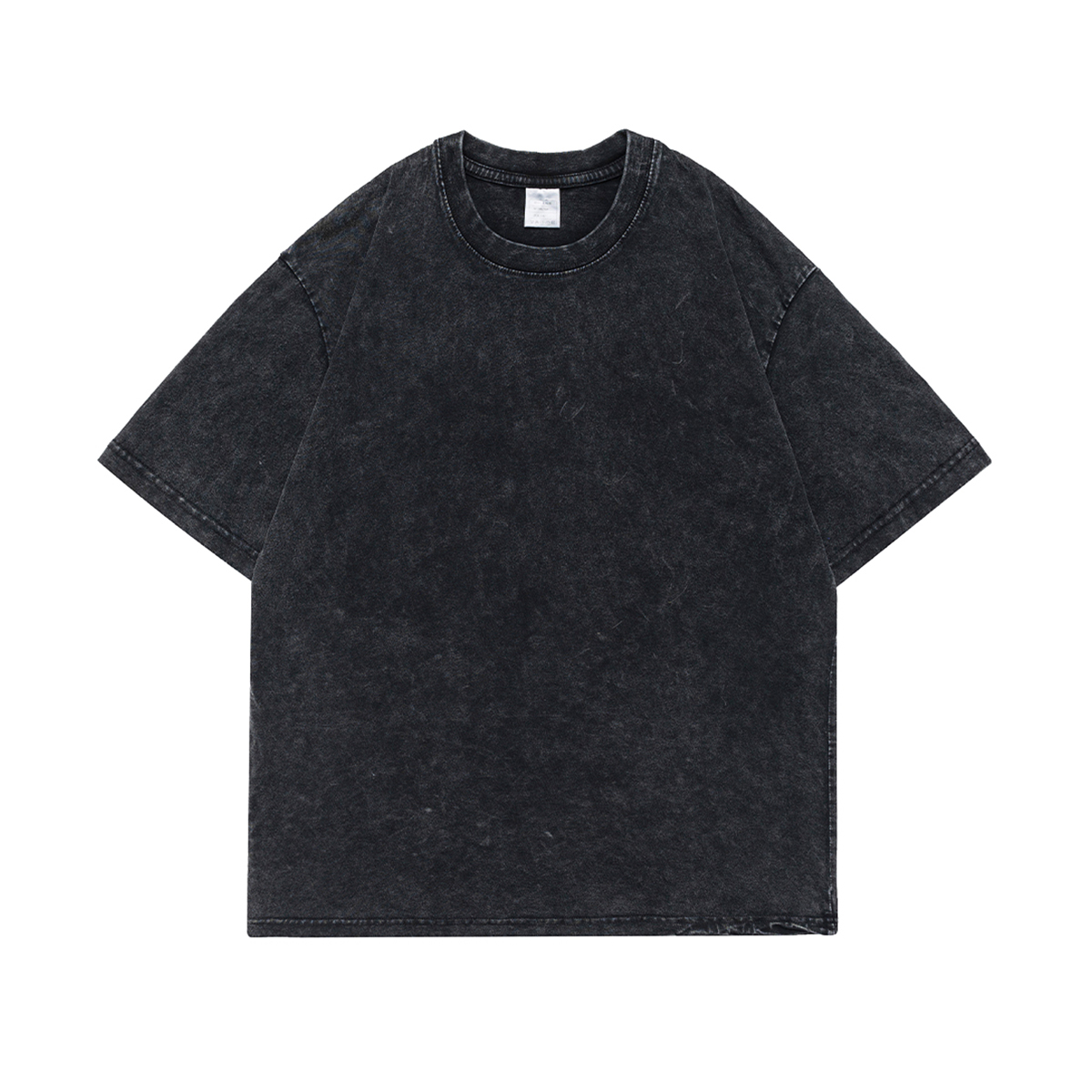 Custom logo Heavyweight Drop Shoulder Plain Solid Acid Wash t Shirt With Vintage Print Oversized Washed t Shirt