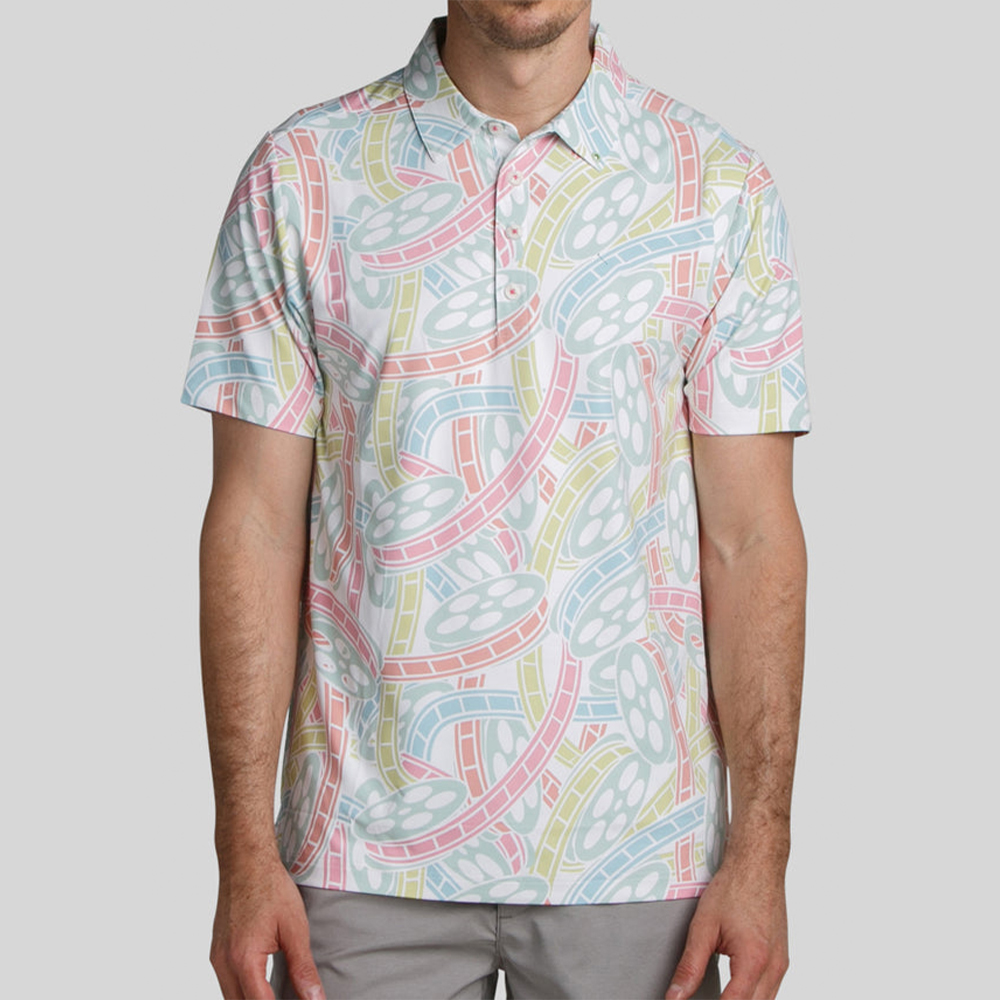 Odm Custom 94% Polyester 6 % Spandex Luxury Embroidery logo 4 Way Stretch Golf Shirt with Bottom Collars Men's Polo-shirts